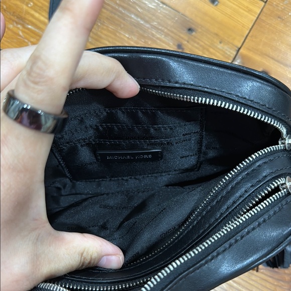 Michael Kors Black and Silver Camera Crossbody Bag - Picture 10 of 12